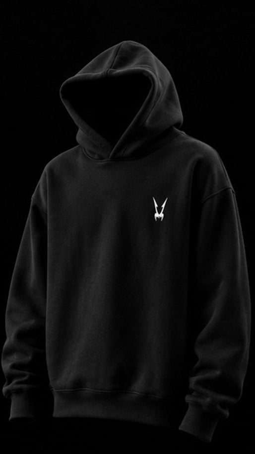 GLAZUNIVERS DROP 01, gros plan sur le symbole blanc serigraphie sur le noir